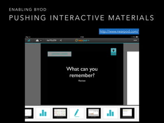 ENABLING BYOD

P U S H I N G I N T E R A C T I V E M AT E R I A L S
http://www.nearpod.com/

 