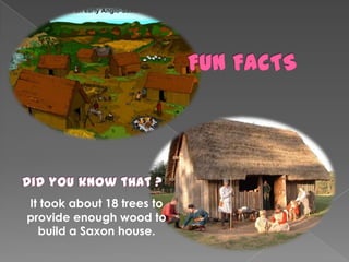 FUN FACTSDid you know that ?It took about 18 trees to provide enough wood to build a Saxon house.