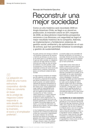 Eeeff Anglo american chile reporte de desarrollo sustentable y eeff 2009 | PDF