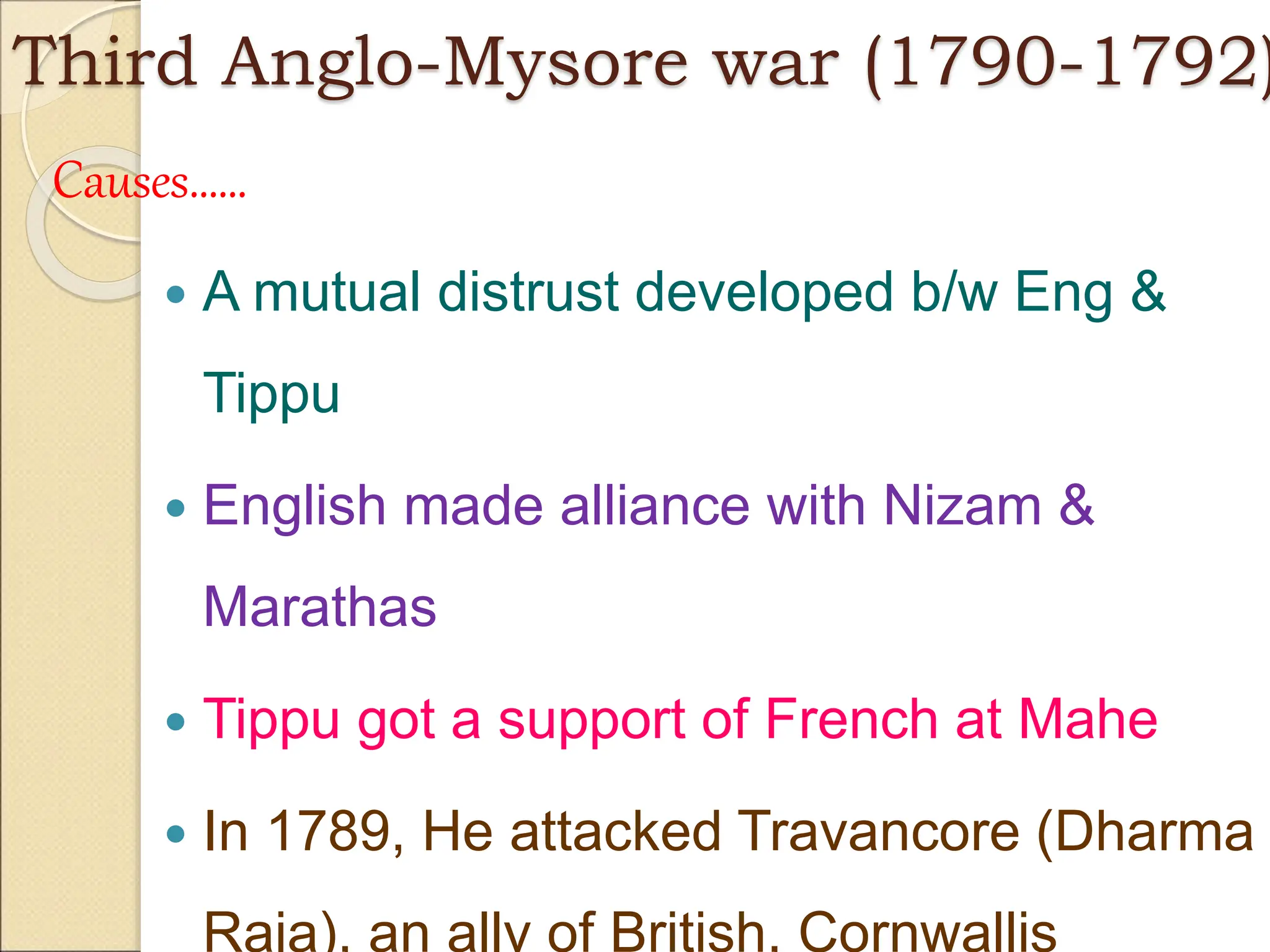 Anglo Mysore Wars anglo mysore wars ppt