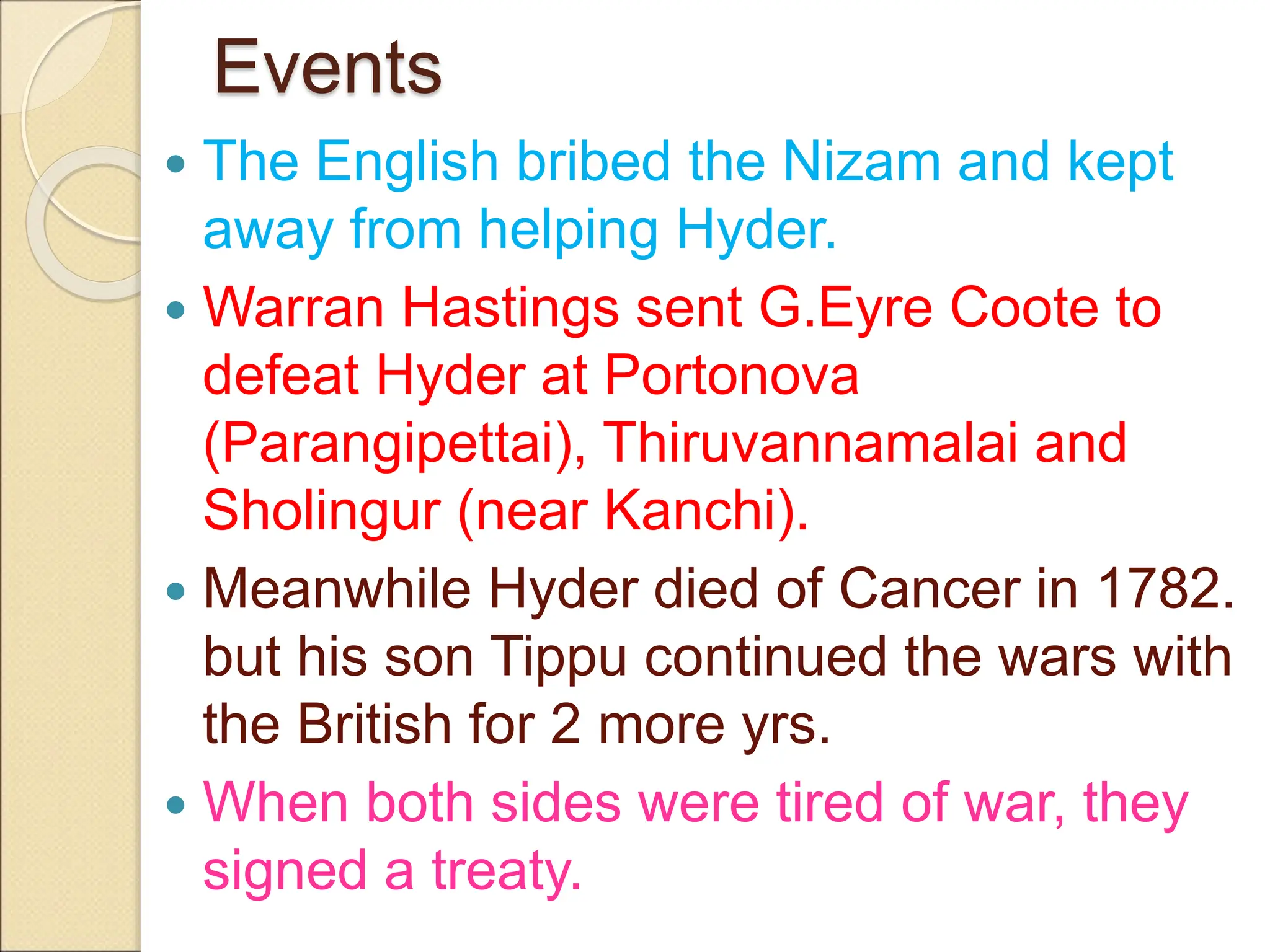 Anglo Mysore Wars anglo mysore wars ppt