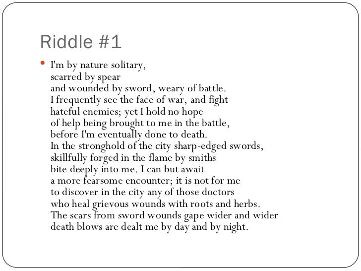 Anglo-saxon riddles worksheet image