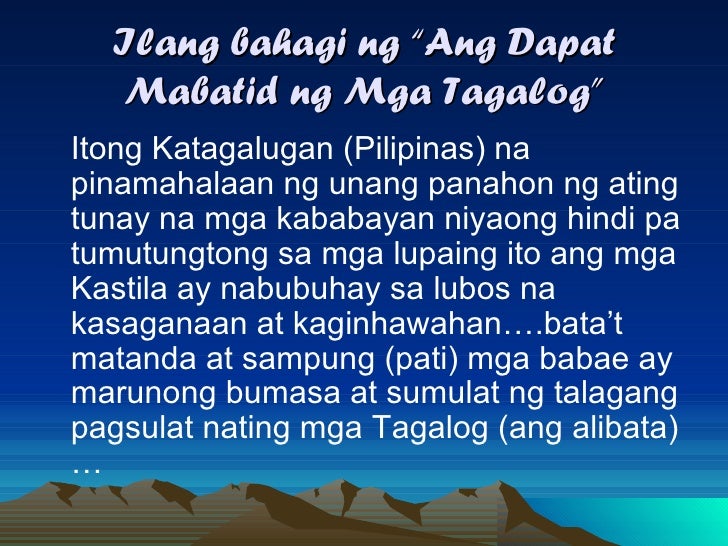 ang dapat mabatid ng mga tagalog summary ang dapat mabatid ng mga tagalog summary
