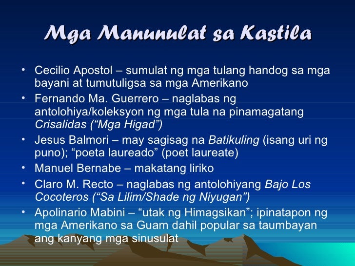 Mga Manunulat Ng Tula Noong Panahon Ng Amerikano - Mobile Legends