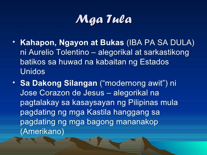 Halimbawa Ng Tula Sa Panahon Ng Kastila