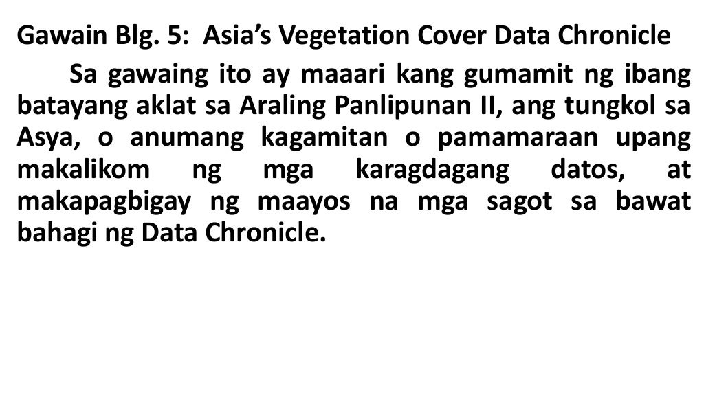 Ang mga vegetation cover ng asya