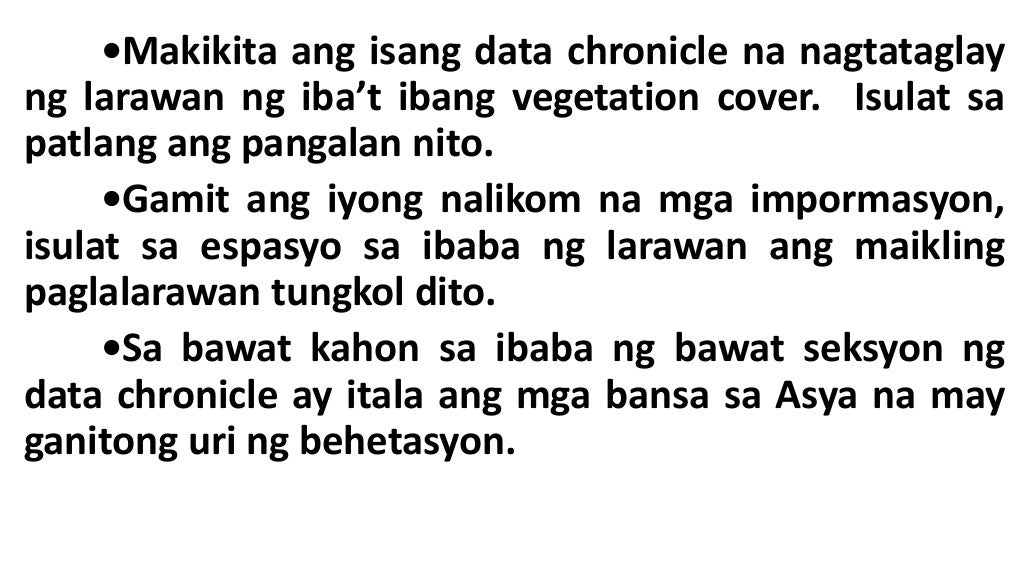 Ang mga vegetation cover ng asya