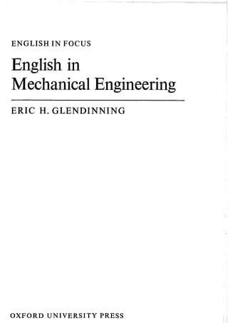 English of mechanical engineering