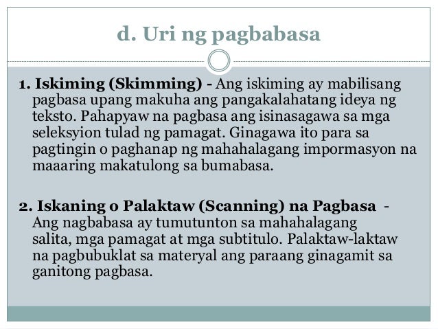 Ibat Ibang Uri Ng Pagbasappt Ibat Ibang Uri Ng Pagbasa Ibat Ibang Images