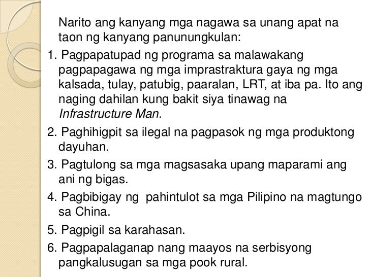 Mga Incontri Pangulo Ng Pilipinas At Nagawa
