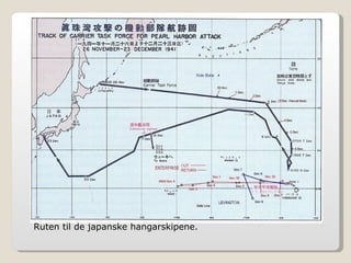 Ruten til de japanske hangarskipene. 