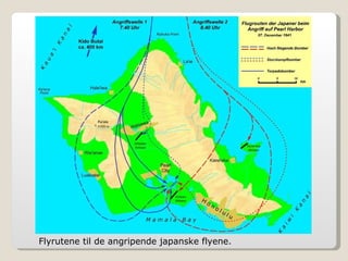 Flyrutene til de angripende japanske flyene. 