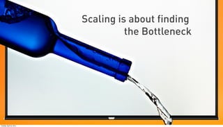 Scaling is about finding
                                    the Bottleneck




Tuesday, April 24, 2012
 