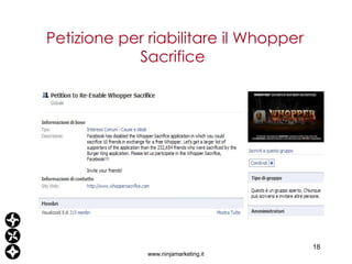 Petizione per riabilitare il Whopper Sacrifice  www.ninjamarketing.it 