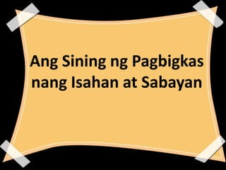 Ang Sining ng Pagbigkas
nang Isahan at Sabayan
 