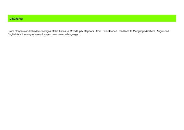 Pdf Epub Anguished English An Anthology Of Accidental Assaults Upo