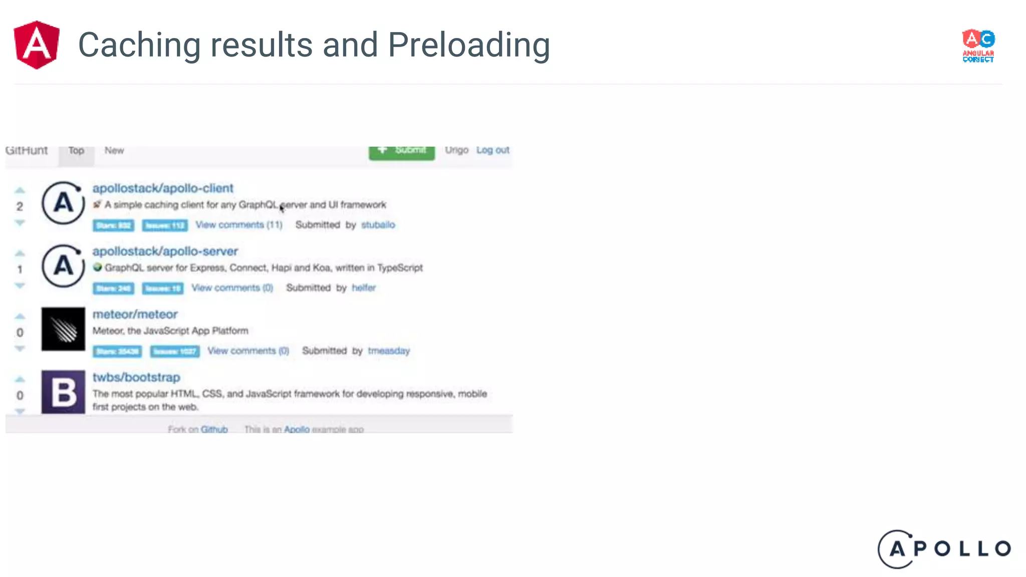 Caching results and Preloading
 