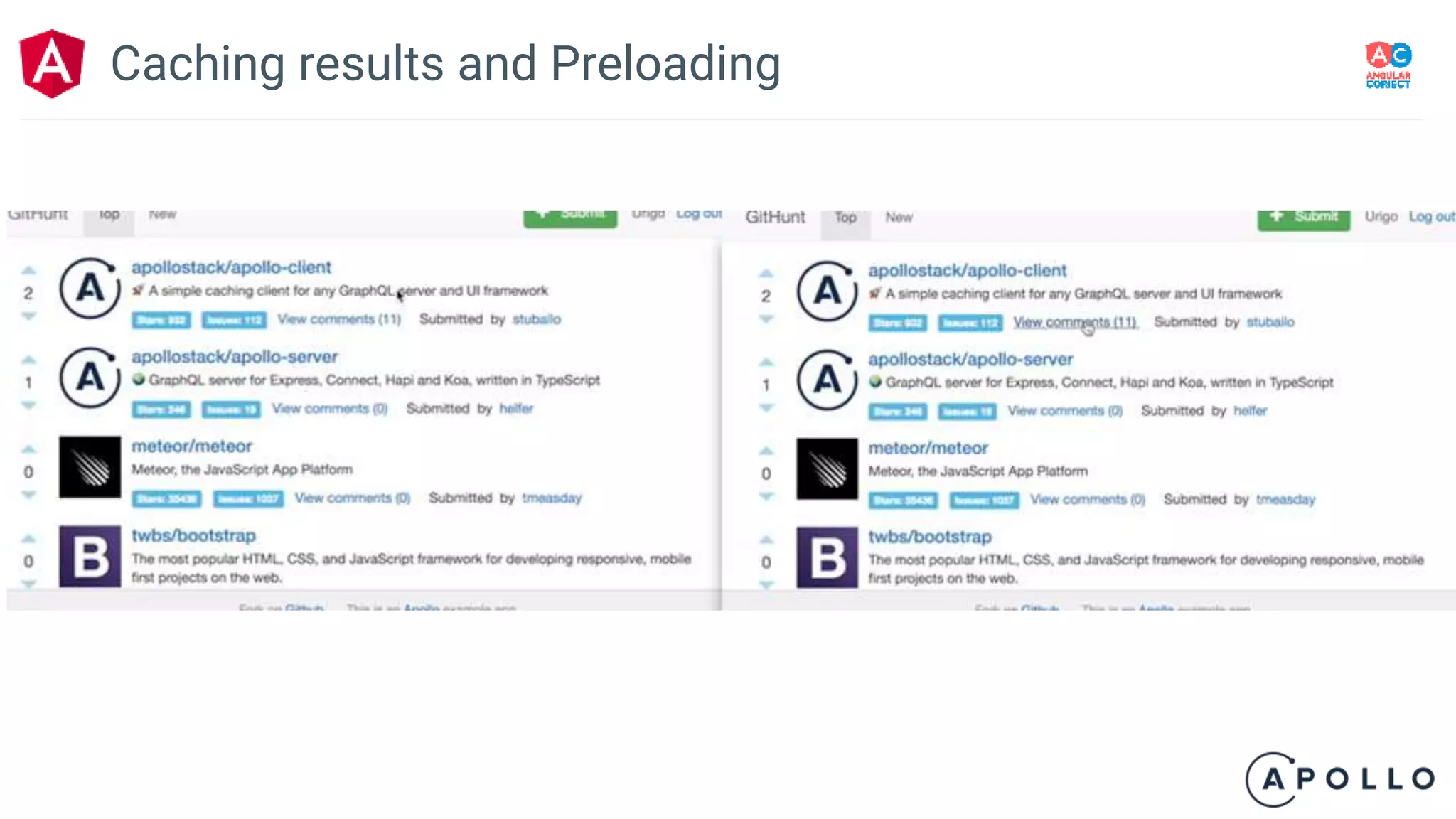 Caching results and Preloading
 