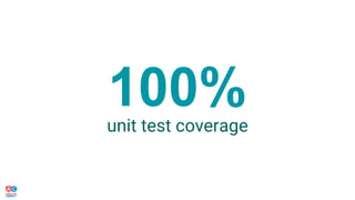 100%unit test coverage
 