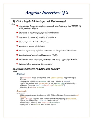 Angular Interview Questions & Answers | PDF
