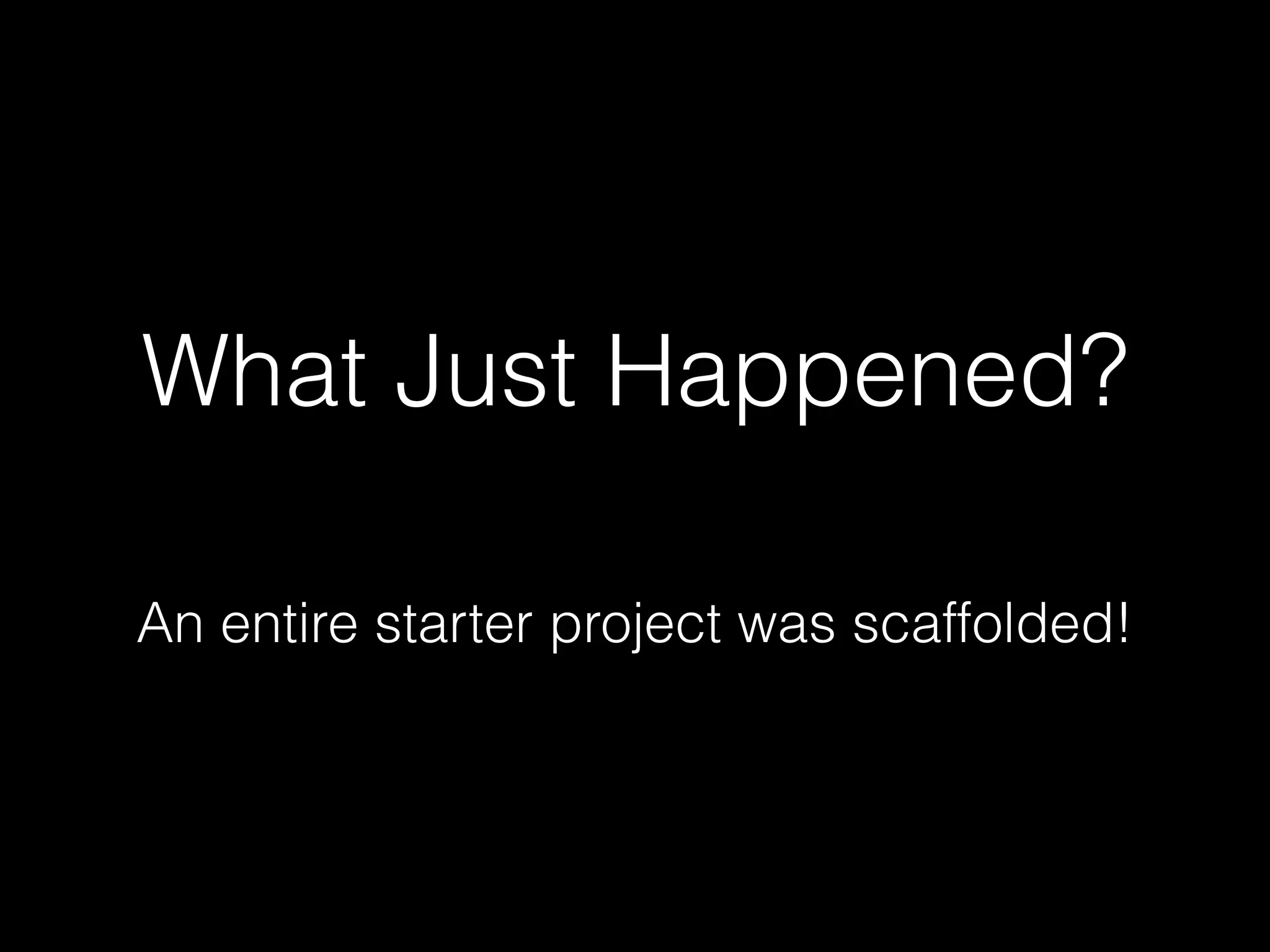 What Just Happened? An entire starter project was scaffolded! 