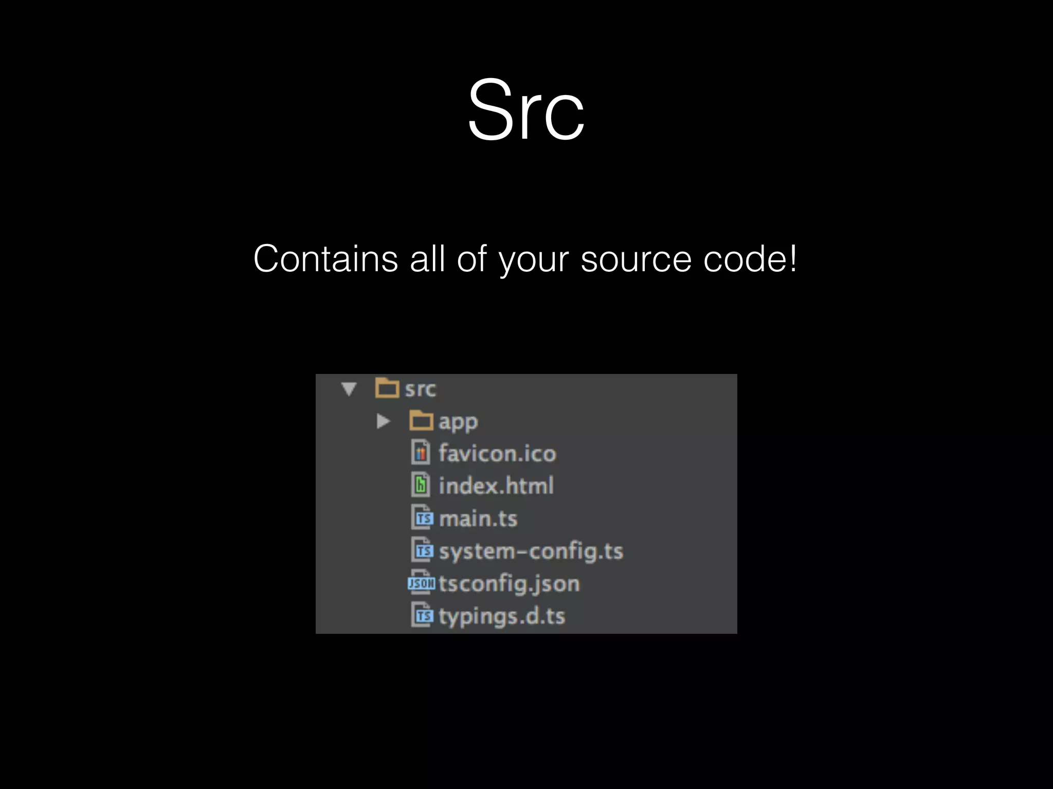 Src Contains all of your source code! 