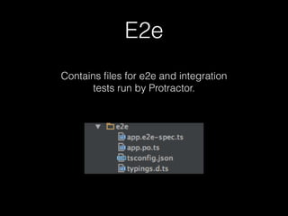 E2e
Contains ﬁles for e2e and integration
tests run by Protractor.
 