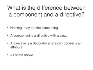 Installing Firebase
• npm i -S ﬁrebase angularﬁre2
• Add to app module and initialize
• Import into code
• Using ﬁrebase is different than hosting on it
 