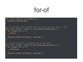 Interfaces
• Functions
• Properties
• Arrays
• Extends other interfaces
• How to choose interface or class?
 
