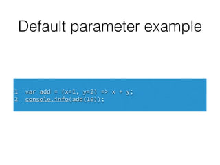 tsconﬁg.json
• target: compile to this version of JS
• module: module system to use
• moduleResolution: where modules are loaded
• sourceMap: should a source map be generated
 