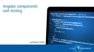 Angular components
unit testing
ngPoland 2018
 