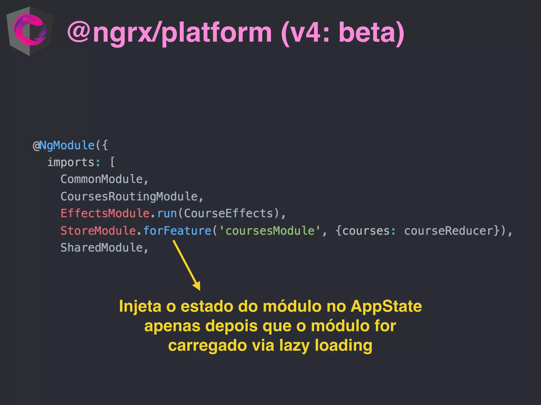 @ngrx/platform (v4: beta) Injeta o estado do módulo no AppState apenas depois que o módulo for carregado via lazy loading 
