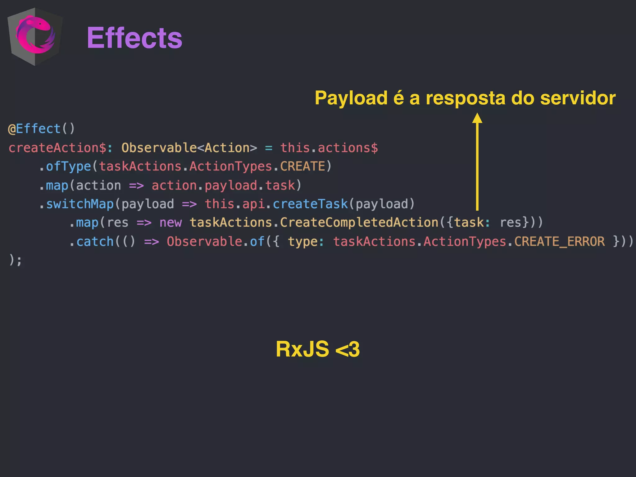 Effects RxJS <3 Payload é a resposta do servidor 