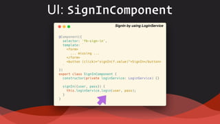 UI: SignInComponent
SignIn by using LoginService
 