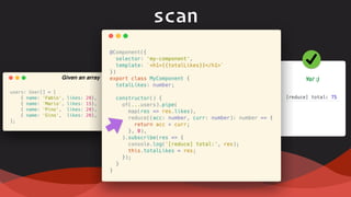 scan
Display the total of likes
Given an array
Display the total of likes
Yo! :)
 