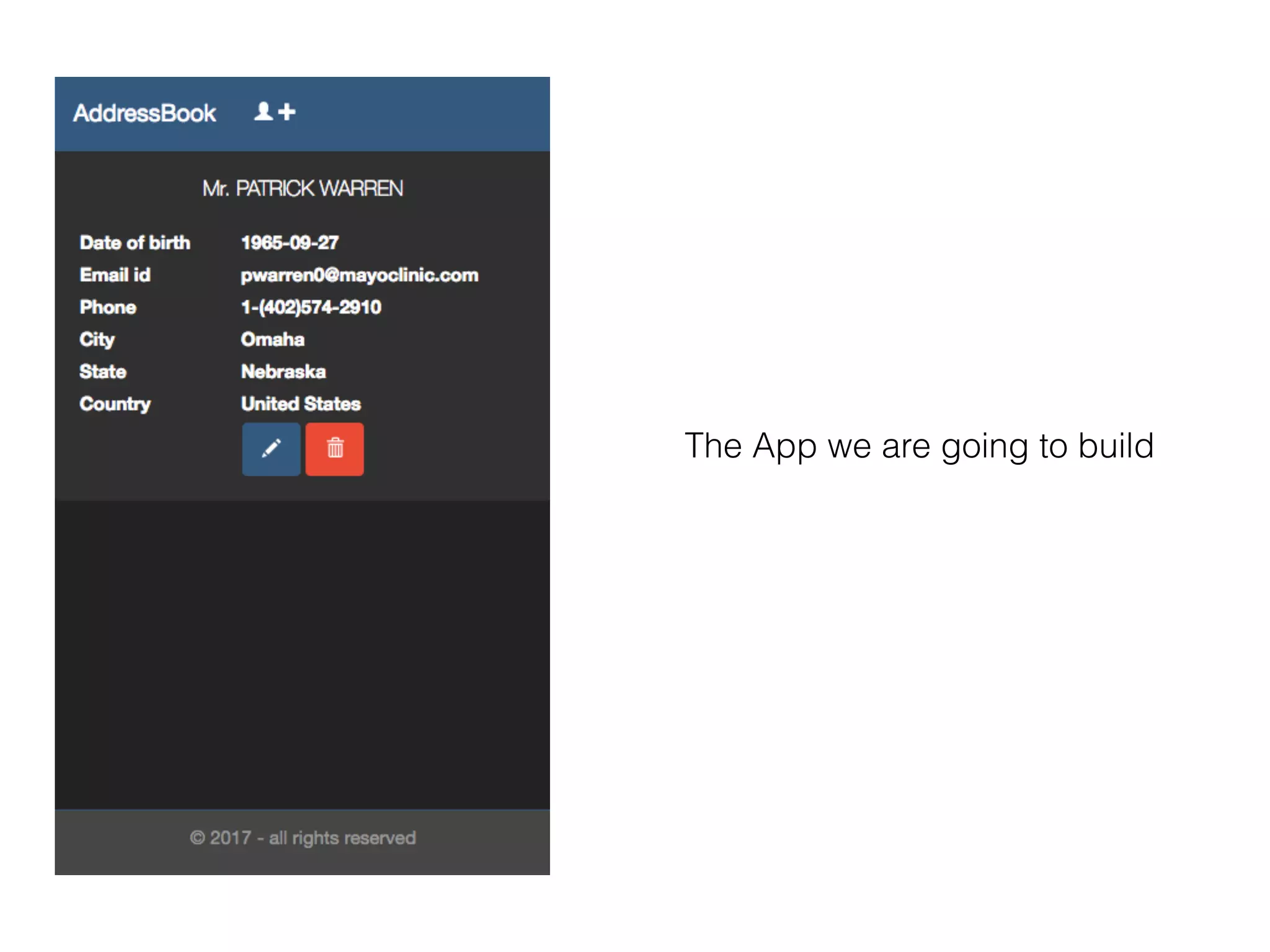 The App we are going to build
 