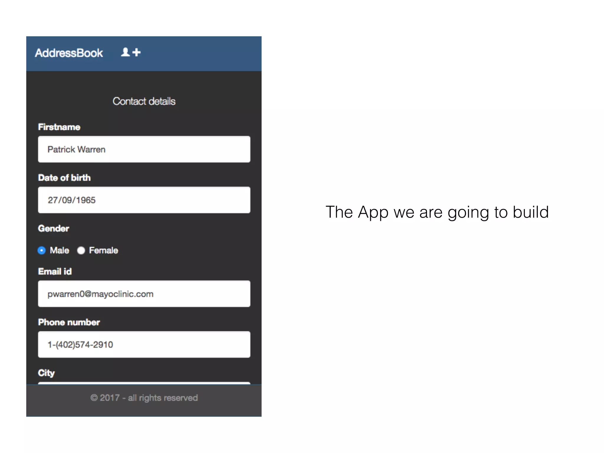 The App we are going to build
 