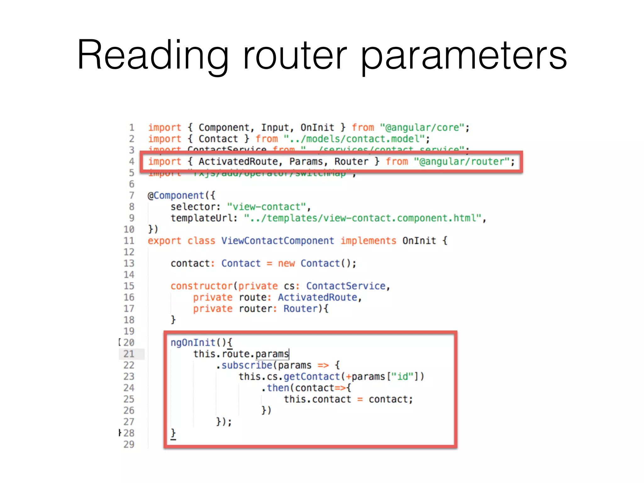 Reading router parameters
 