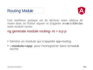 Avant
app.module.ts
Après
app.module.ts
app.routing.module.ts
Jaouad assabbour
 