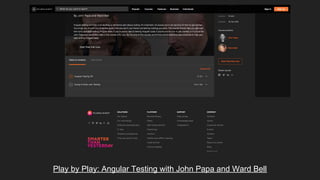 Play by Play: Angular Testing with John Papa and Ward Bell
 
