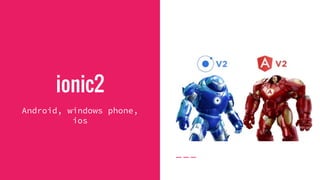 ionic2
Android, windows phone,
ios
 
