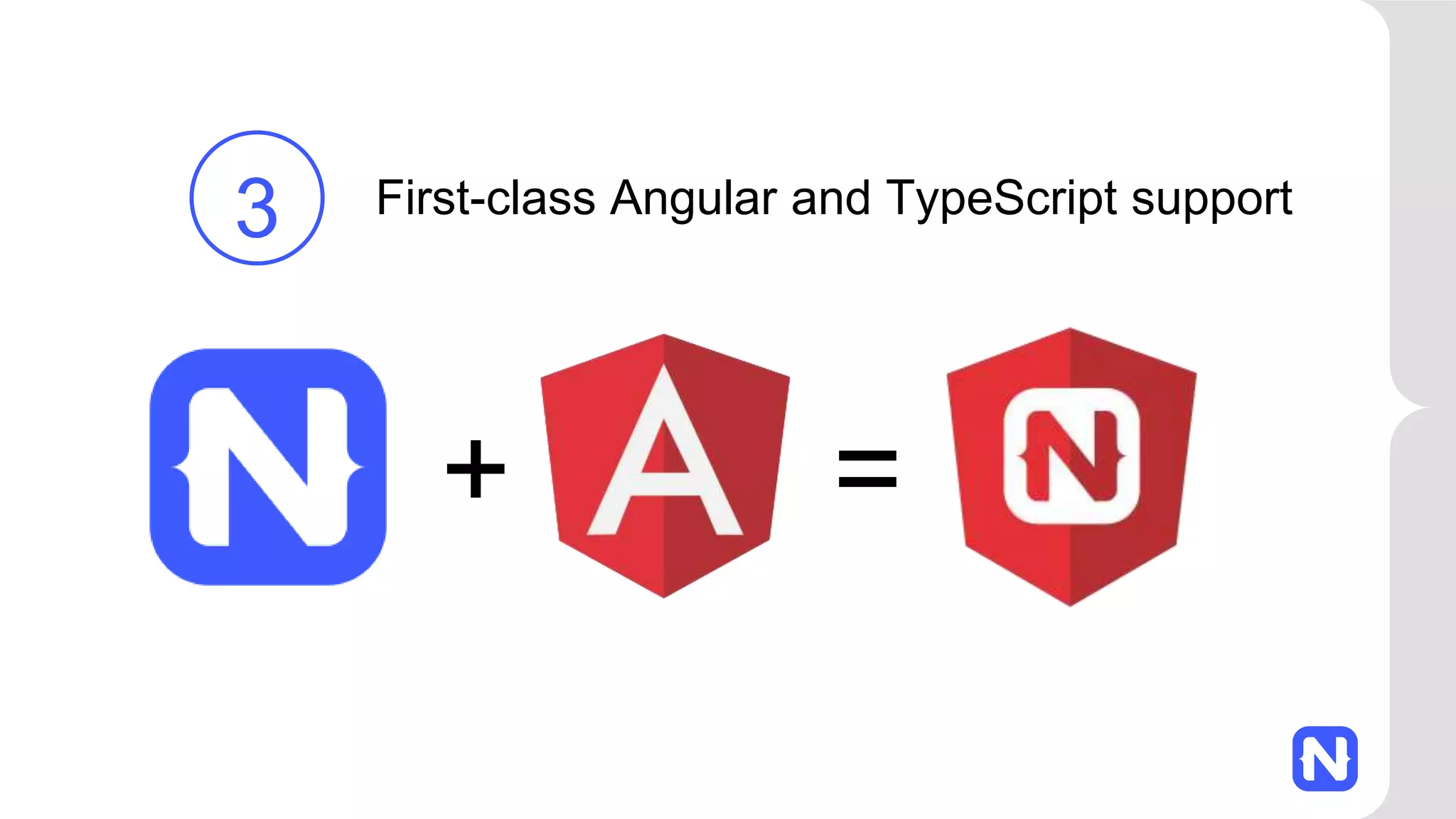 First-class Angular and TypeScript support3
+ =
 