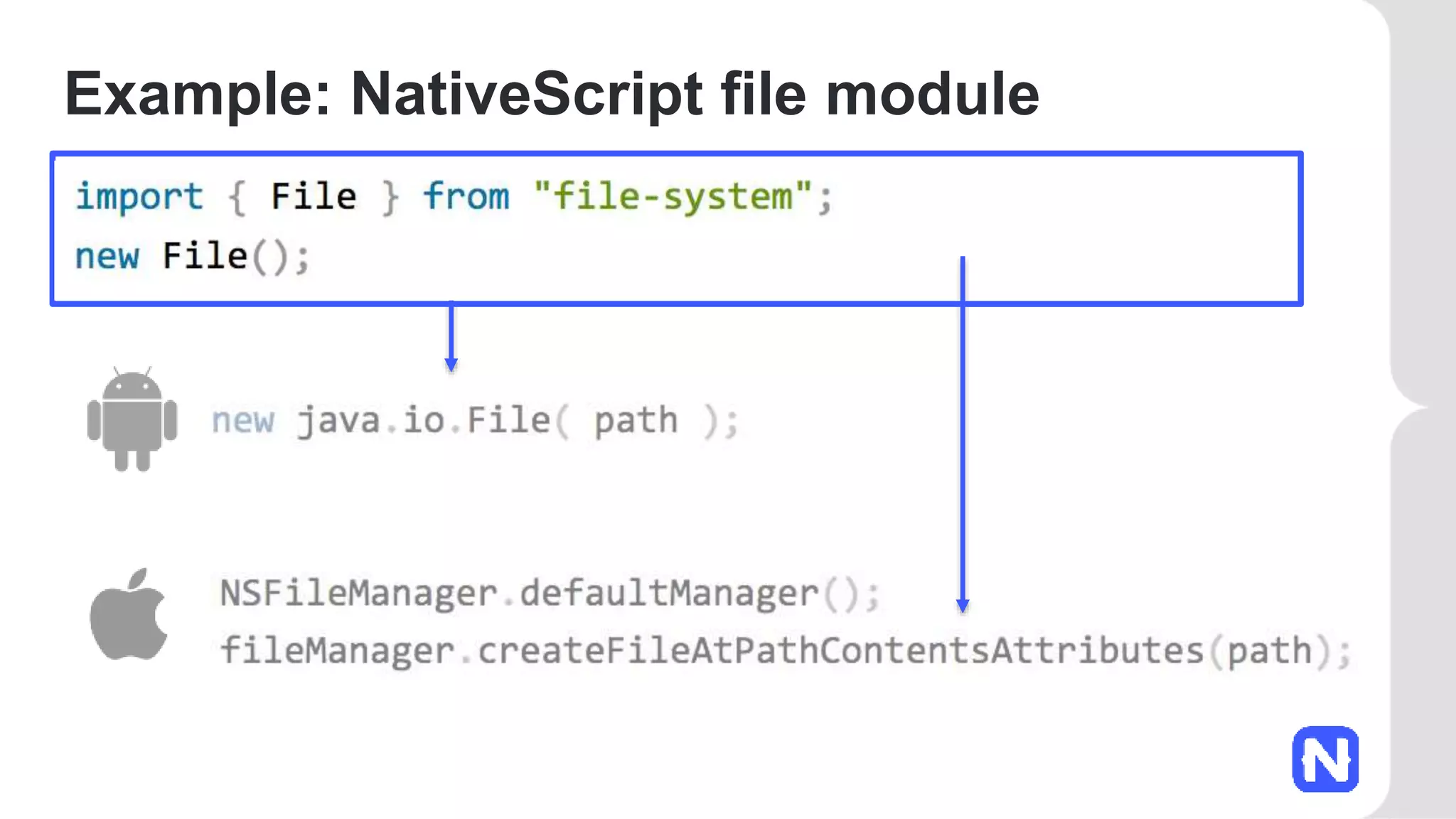 Example: NativeScript file module
 