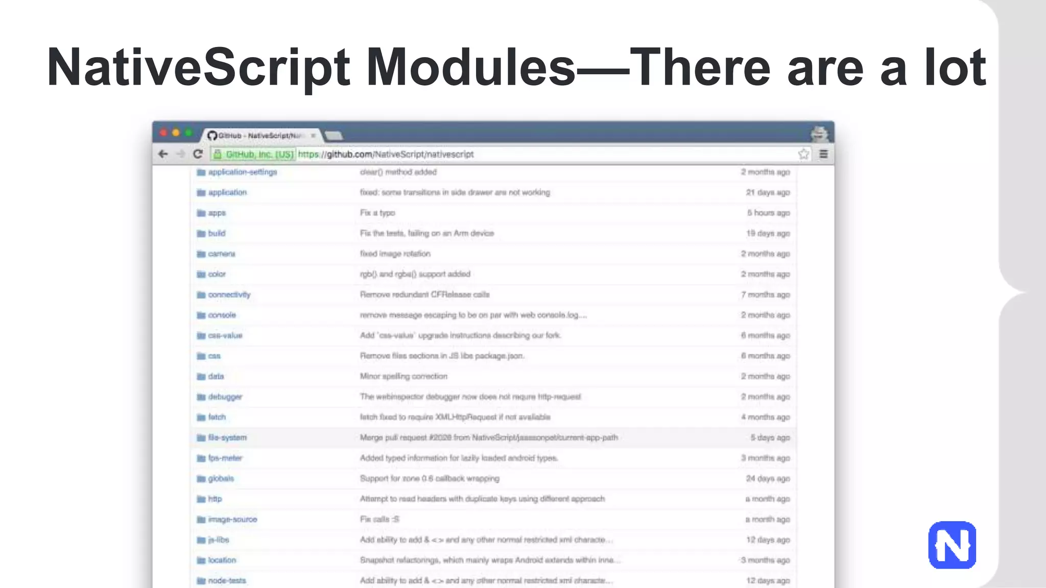 NativeScript Modules—There are a lot
 