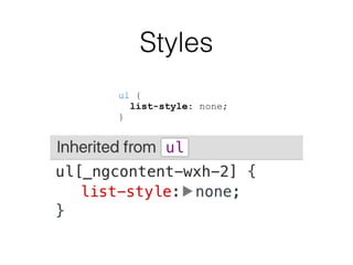 Styles
ul {
list-style: none;
}
 