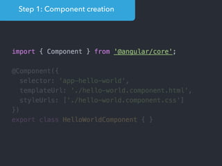 Step 1: Component creation
 