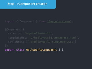 Step 1: Component creation
 