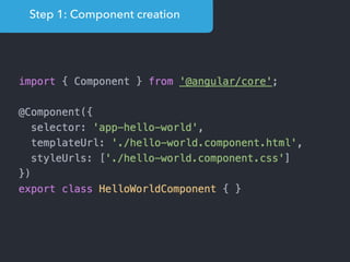 Step 1: Component creation
 