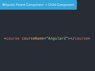 @Input(): Parent Component -> Child Component
 