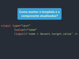 Como manter o template e o
componente atualizados?
 